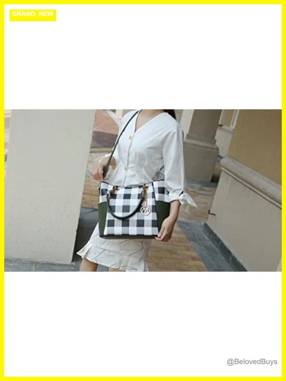 Vegan Leather Tote Handbag Set with Wristlet Wallet